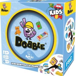 Asmodee Dobble Kids, Action Card Game and Reflections, Ages 3, 2-8 Players, 15 Minutes per Game, Spanish