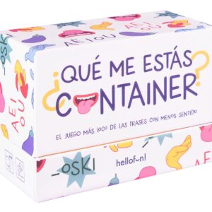 Portada de ¿Qué me estás Container? juego de cartas de frases y refranes