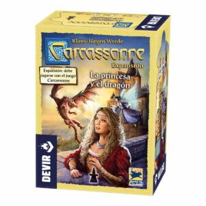 Devir - Carcassone: Princess and the Dragon Expansion, Family Board Game, Game with Friends, 8 years (BGCARPRI)