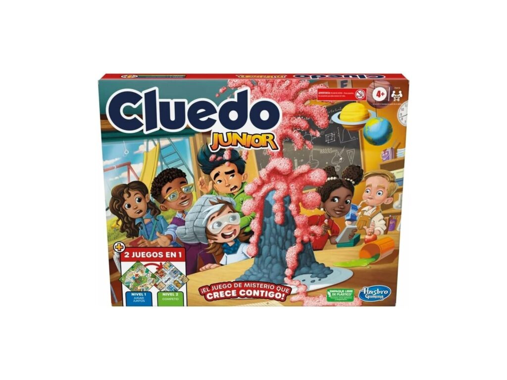 Caja de Cluedo Junior 2 en 1 juego de mesa infantil de detectives de Hasbro Gaming