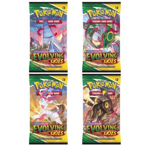 Pokemon Cards Sword And Shield - Evolving Skies Booster Packs x4 - English Original Pokemon Cards - Original Pokemon Cards