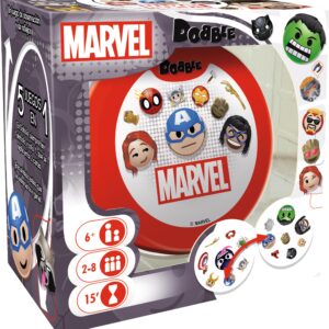 Asmodee Dobble Marvel Emoji, Speed and Observation Board Game with Superheroes and Villains in Emoji Style, Ages 6, 2 to 8 Players, 15 Minutes per Game, Spanish