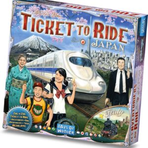 Days of Wonder | Adventurers to the Train! Japan and Italy | Expansion | Connect Regions and Bullet Trains | Ages 8 | 2 to 5 Players | 1-2 Hours per Game | Multilanguage