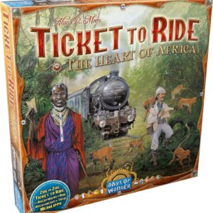 Days of Wonder | Adventurers to the Train! The Heart of Africa | Expansion | Board Game | Ages 8 | From 2 to 5 Players | 30-60 Minutes per Game | Multilanguage (Includes Spanish)